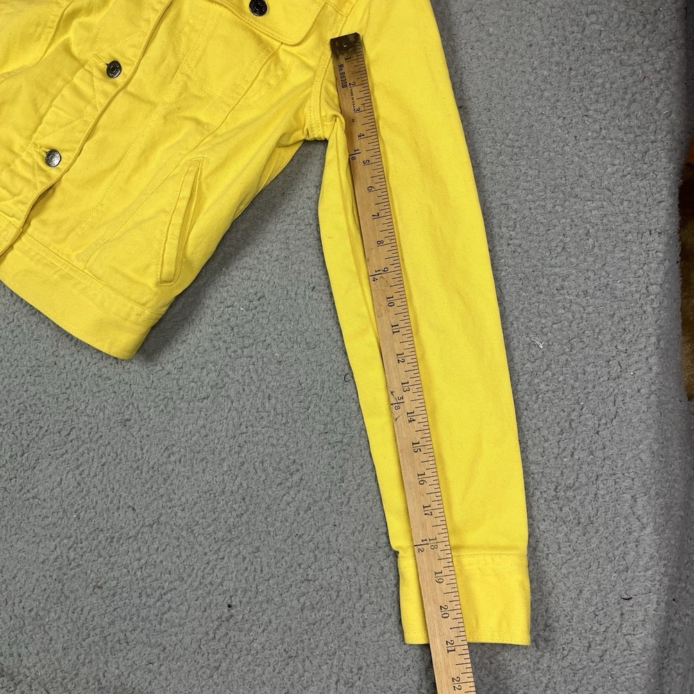 LRL Lauren Jeans Co Ralph Lauren Denim Jacket Women Small Yellow Pockets - Picture 7 of 7